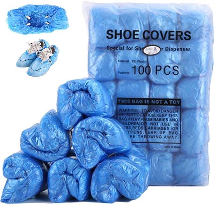 LCPCX Disposable shoe covers with T-buckle shoe covers, 100 packs (50 pairs), applicable shoe cover machine, can be used in laboratories, homes, stores and other public places - Image 1