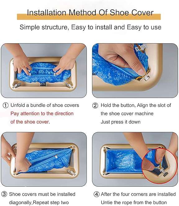 LCPCX Disposable shoe covers with T-buckle shoe covers, 100 packs (50 pairs), applicable shoe cover machine, can be used in laboratories, homes, stores and other public places - Image 5
