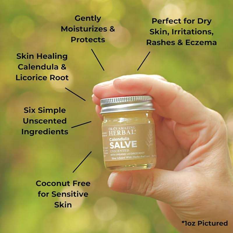 Calendula Salve, Calendula Cream, Drawing Salve, Calendula Ointment, Ora's Amazing Herbal, Coconut Free Salve made with Organic Calendula and Licorice Root, 1 oz - Image 2