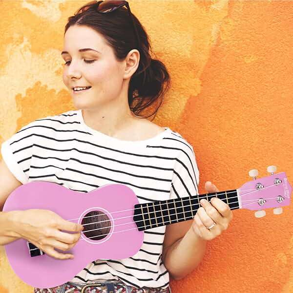 Strong Wind Soprano Ukulele 21 Inch Basswood Ukeleles for Beginners Four Strings Hawaiian Guitar Easter Ukulele for Adults Teenagers, Purple - Image 2