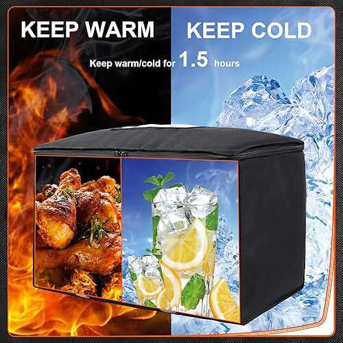 Himal Outdoors Insulated Food Delivery Bag XXXL-23Wx15Hx14D inches Premium Insulated Grocery Bag for HOT/COLD Food Delivery, Fit for Uber Eats, Doordash, Commercial Catering Transportation - Image 4