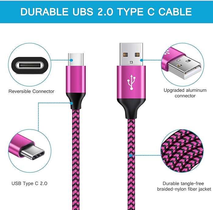 USB Type C Cable Fast Charging C Charger Cord 3 Pack Android Phone Wire for Moto G Stylus/Play/Power 2025 2024,Razr,Samsung Galaxy S24/S23/S25/S25 Ultra/S22/S21/S20,Google Pixel 10 Pro XL/9a/8a/8/7/6 - Image 3