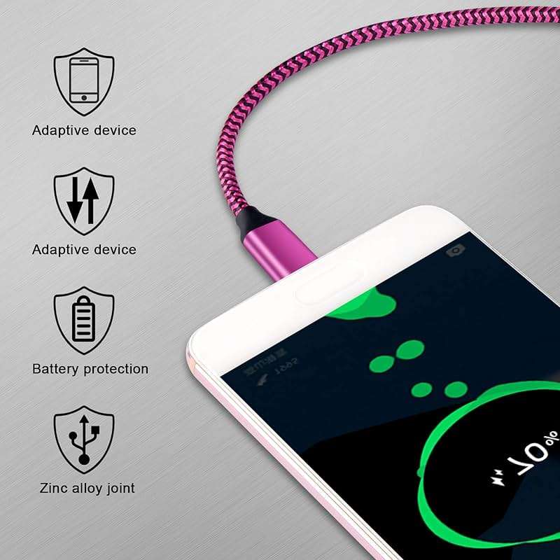 USB Type C Cable Fast Charging C Charger Cord 3 Pack Android Phone Wire for Moto G Stylus/Play/Power 2025 2024,Razr,Samsung Galaxy S24/S23/S25/S25 Ultra/S22/S21/S20,Google Pixel 10 Pro XL/9a/8a/8/7/6 - Image 6