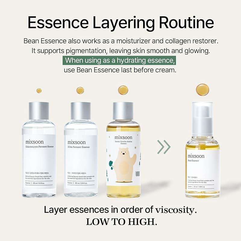 mixsoon Bean Essence Korean Skin Care, Gentle AHA Exfoliating Essence for Glass Skin Glow, Hydrating Face Serum with Fermented Bean, Smooth Skin, 50ml / 1.69 fl.oz. Korean Glass Skin Care - Image 8