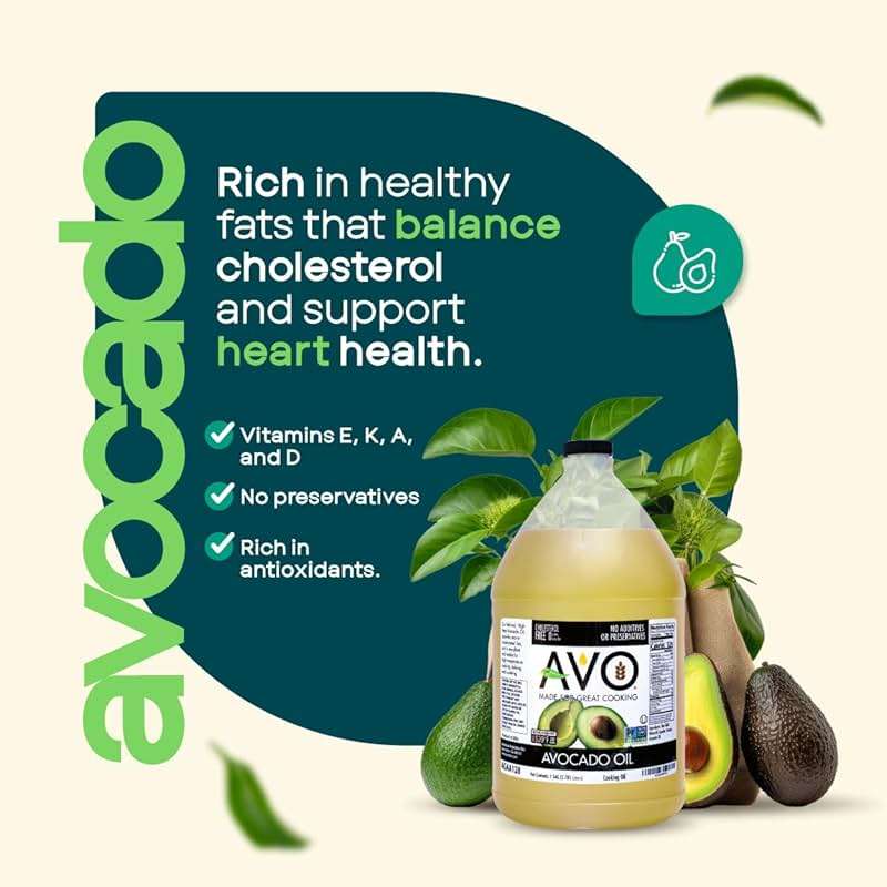 AVO Bulk Avocado Oil for Cooking 1 Gallon (128 fl oz), Non-GMO Certified, No Preservatives, High Smoke Point 500°F, Neutral Flavor, Gluten-Free, Plant-Based, OU Kosher - Image 3