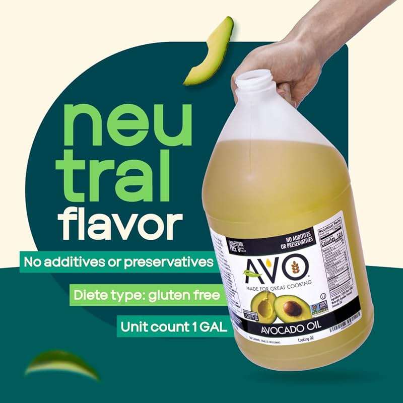 AVO Bulk Avocado Oil for Cooking 1 Gallon (128 fl oz), Non-GMO Certified, No Preservatives, High Smoke Point 500°F, Neutral Flavor, Gluten-Free, Plant-Based, OU Kosher - Image 8