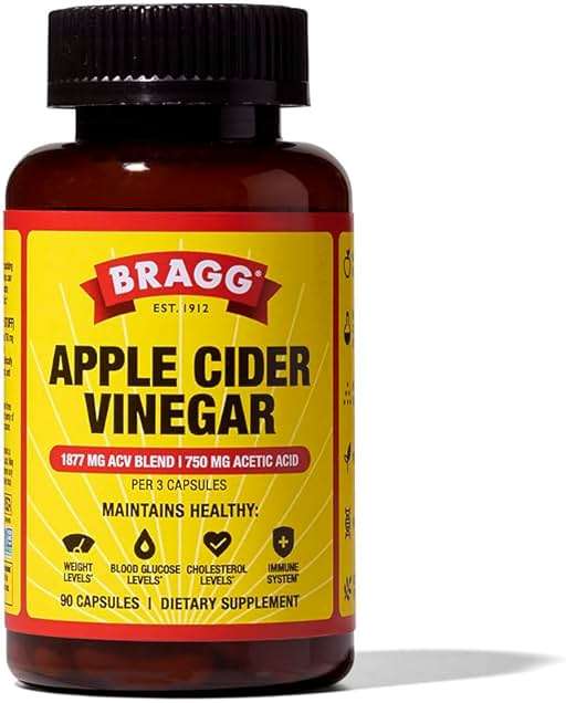Bragg Organic Apple Cider Vinegar Capsules with Vitamin D and Zinc - 90 Count - Supports Immune System - Image 1
