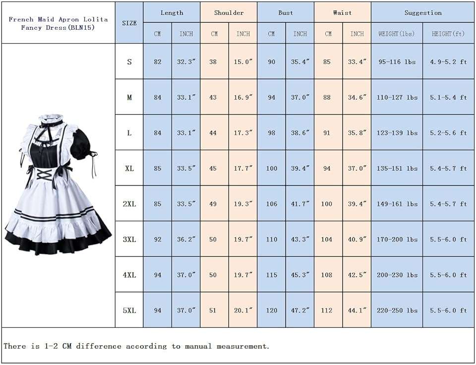 Wannsee Anime French Maid Apron Lolita Fancy Dress Cosplay Costume Furry Cat Ear Gloves Socks set(L) - Image 6