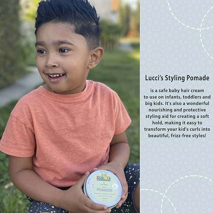 LUCCI’S CHILDRENS GROOMING SUPPLY Baby Hair Gel – 5oz Plant-Based Styling Hair Pomade for Infants – No Parabens or Sulphates – Medium Shine and Strong Hold Hair Paste for Kids - Image 2