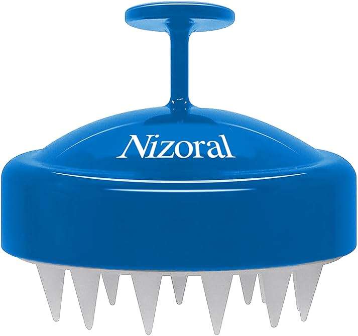 Nizoral Hair Shampoo Brush with Soft Silicone Scalp Massager Brush Head, for All Hair Types, Deep Cleanses Scalp and Removes Dead Flaky Skin and Residue - Image 1