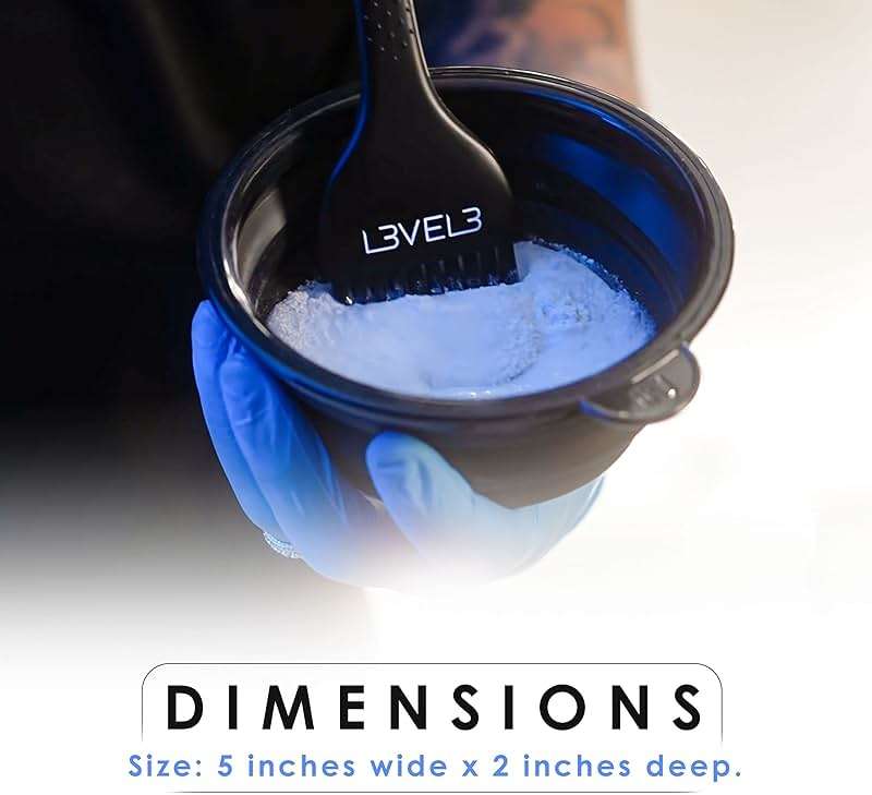 L3 - Level 3 Collapsible Tint Bowl - Use for Mixing, Dying, and All Coloring Needs - Resistant to Bleach and Chemicals - Compact Size for Easy Use (Black) - Image 4