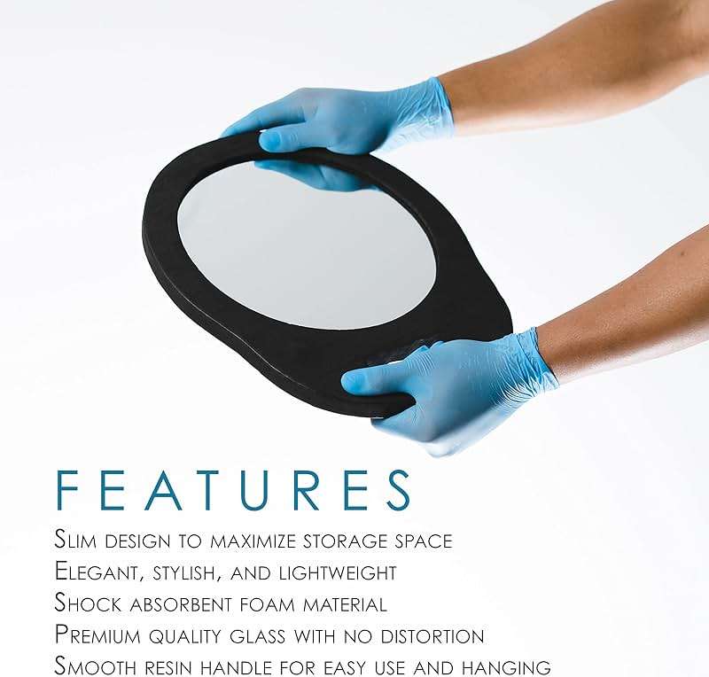 L3 Foam Mirror - Premium Quality Glass - Use for Hair Cuts and Shaving - Elegant and Stylish Design - Slim and Shockproof - Self Cut Mirror - Image 2