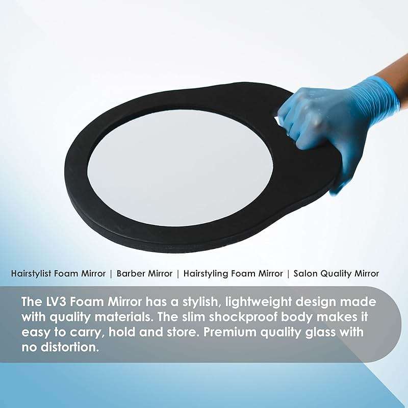 L3 Foam Mirror - Premium Quality Glass - Use for Hair Cuts and Shaving - Elegant and Stylish Design - Slim and Shockproof - Self Cut Mirror - Image 3
