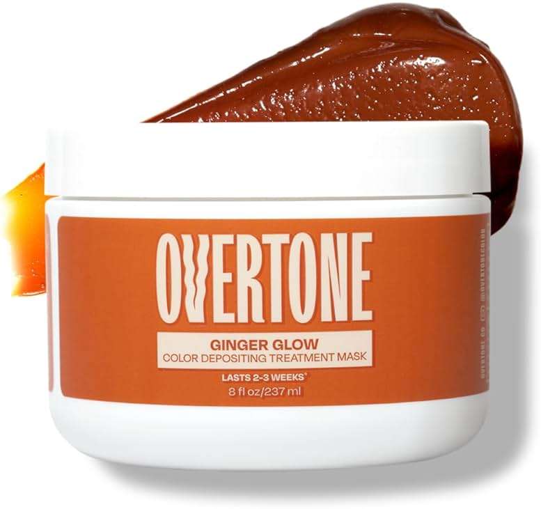 Overtone Semi Permanent Hair Color Conditioner, Ginger Glow, 8 oz, Nourishing, Damage-Free, Color Depositing Mask for All Hair Types with Shea Butter & Coconut Oil, Vegan & Cruelty-Free - Image 1