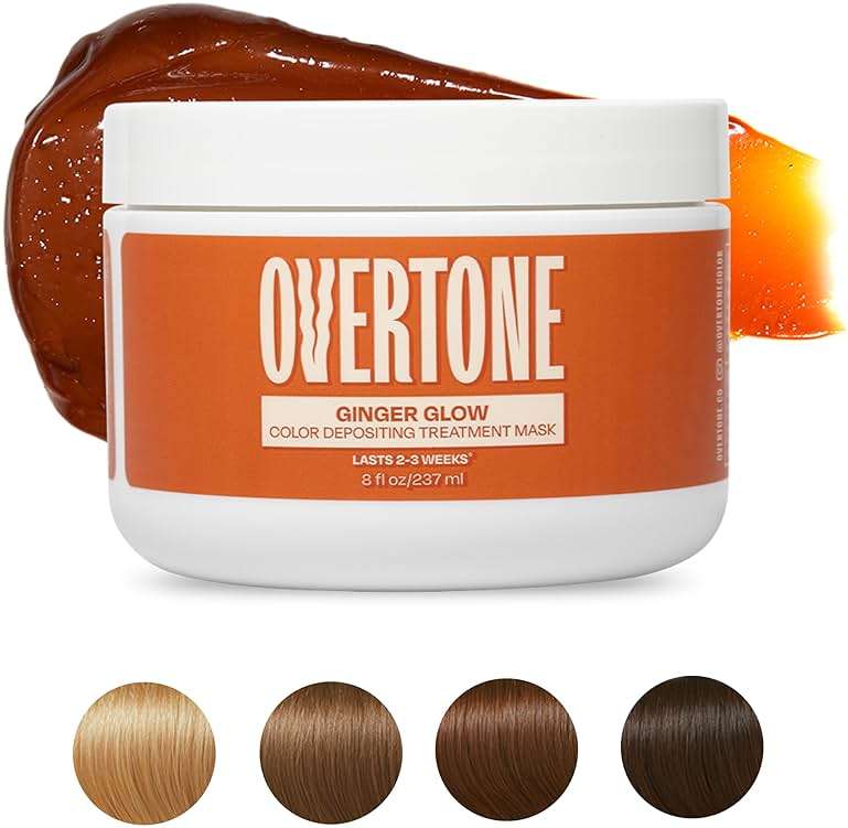 Overtone Semi Permanent Hair Color Conditioner, Ginger Glow, 8 oz, Nourishing, Damage-Free, Color Depositing Mask for All Hair Types with Shea Butter & Coconut Oil, Vegan & Cruelty-Free - Image 2