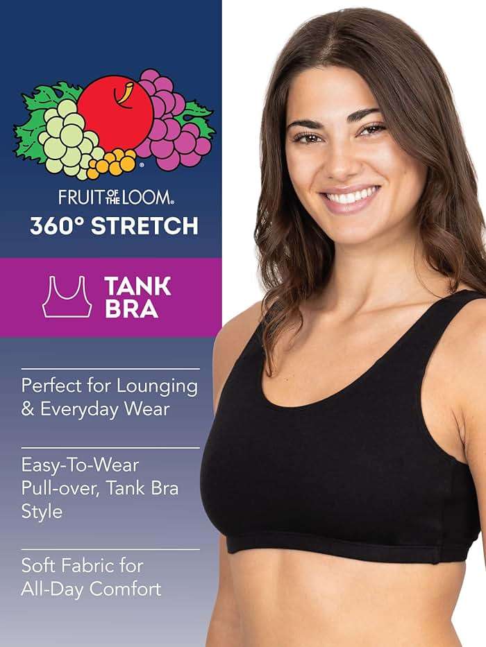 Fruit of the Loom Women's Built Up Tank Style Sports Bra Value Pack - Image 5