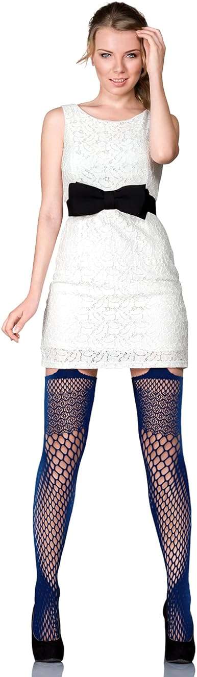 Skylety 6 Pairs Fishnet Stockings for Women Plus Size Thigh-high Tights Stockings Suspender Pantyhose Garter Belts - Image 3