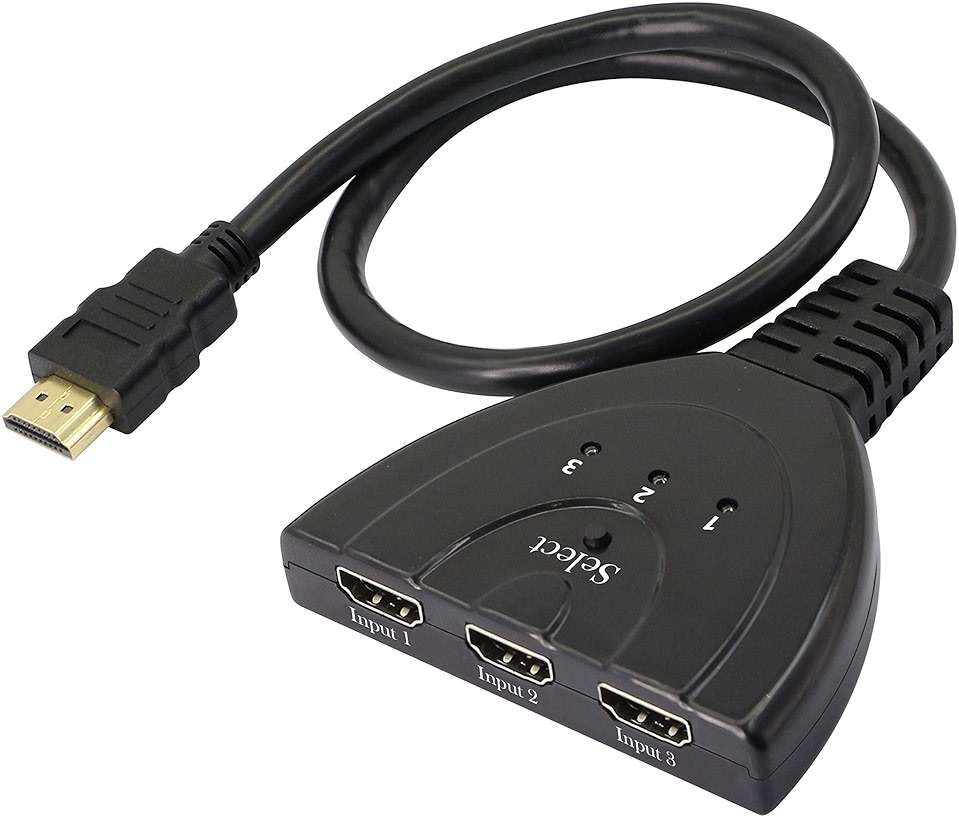 YACSEJAO 3 Port HDMI Switch，HDMI Switch 3 in 1 Out with HDMI Cable，1080P HDMI Splitter Manual HDMI Switcher Plug & Play - Manual HDMI Switcher - Image 1