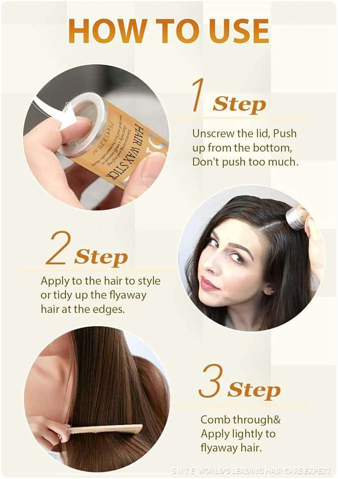 Samnyte Hair Wax Stick, Gel Tamer for Flyaways, Nourishing Slick Stick Pomade for Women & Kids, Slick Back & Styling Cream, Hair Styling Accessories for Teen Girls Gifts, 2.7 Fl Oz | Nourishing - Image 7