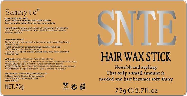 Samnyte Hair Wax Stick, Gel Tamer for Flyaways, Nourishing Slick Stick Pomade for Women & Kids, Slick Back & Styling Cream, Hair Styling Accessories for Teen Girls Gifts, 2.7 Fl Oz | Nourishing - Image 8