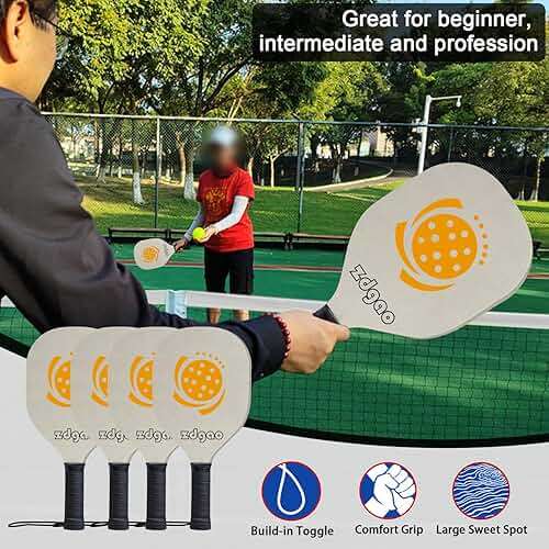 Zdgao Portable Pickleball Net Set, 22FT Regularion Size Pickle Ball Net with Paddles Set, Outdoor Pickleballs and Carry Bag, Easy Setup for Indoor, Outdoor, Driveway - Image 5
