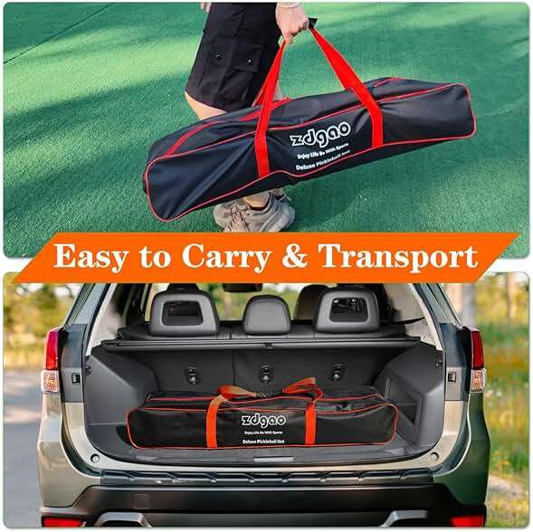 Zdgao Portable Pickleball Net Set, 22FT Regularion Size Pickle Ball Net with Paddles Set, Outdoor Pickleballs and Carry Bag, Easy Setup for Indoor, Outdoor, Driveway - Image 7