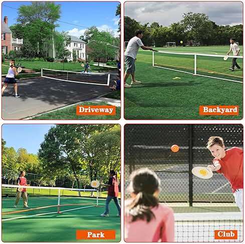 Zdgao Portable Pickleball Net Set, 22FT Regularion Size Pickle Ball Net with Paddles Set, Outdoor Pickleballs and Carry Bag, Easy Setup for Indoor, Outdoor, Driveway - Image 8