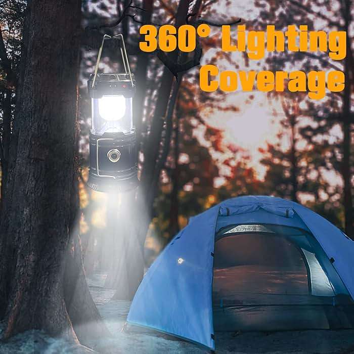 Collapsible Portable LED Camping Lantern XTAUTO Lightweight Waterproof Solar USB Rechargeable LED Flashlight Survival Kits for Indoor Outdoor Home Emergency Light Power Outages Hiking Hurricane 4-Pack - Image 2