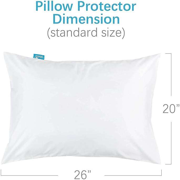 Pillow Protector 100% Waterproof & Noiseless Pillow Cover Pillow Protectors with Zipper Standard Size 2 Pack 20 x 26 Inches Pillow Cases Machine Washable - Image 3