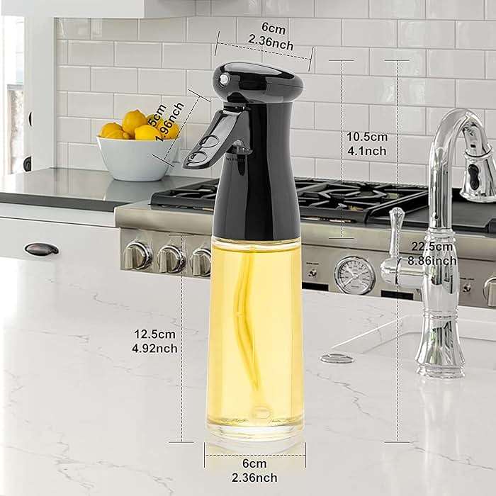 Olive Oil Sprayer for Cooking , 200ml Glass Oil Dispenser Bottle Spray Mister , Refillable Food Grade Oil Vinegar Spritzer Sprayer Bottles for Kitchen, Air Fryer, Salad, Baking,Gifts for Mom Dad - Image 3