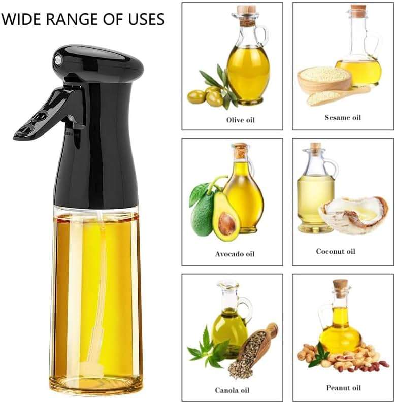 Olive Oil Sprayer for Cooking , 200ml Glass Oil Dispenser Bottle Spray Mister , Refillable Food Grade Oil Vinegar Spritzer Sprayer Bottles for Kitchen, Air Fryer, Salad, Baking,Gifts for Mom Dad - Image 6