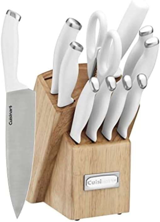 Cuisinart Block Knife Set, 12pc Cutlery Knife Set with Steel Blades for Precise Cutting, Lightweight, Stainless Steel, Durable & Dishwasher Safe, C77SSW-12P - Image 1