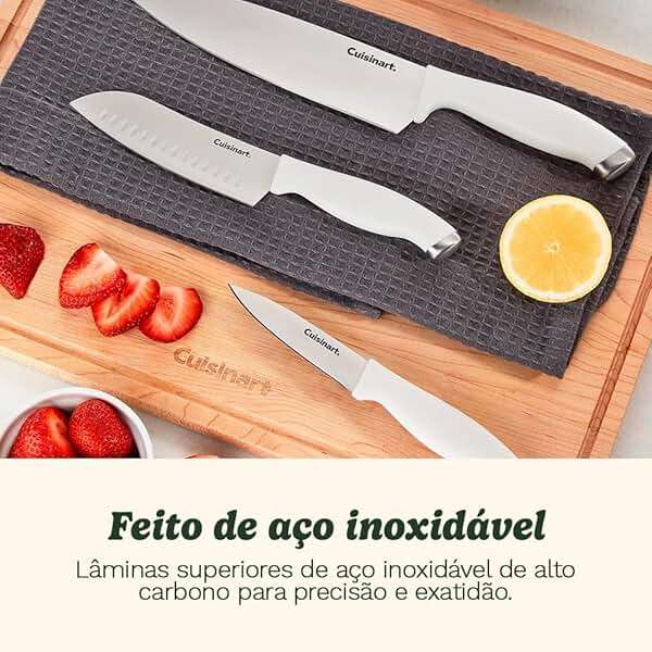 Cuisinart Block Knife Set, 12pc Cutlery Knife Set with Steel Blades for Precise Cutting, Lightweight, Stainless Steel, Durable & Dishwasher Safe, C77SSW-12P - Image 2