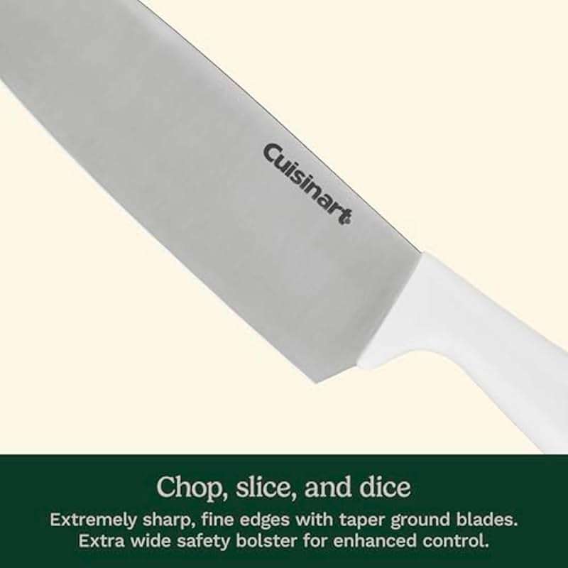 Cuisinart Block Knife Set, 12pc Cutlery Knife Set with Steel Blades for Precise Cutting, Lightweight, Stainless Steel, Durable & Dishwasher Safe, C77SSW-12P - Image 5
