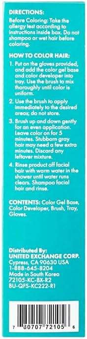 Men's Select 5 Minute Mustache & Beard Dark Brown Brush-In Facial Hair Dye with Brush Included - Image 4