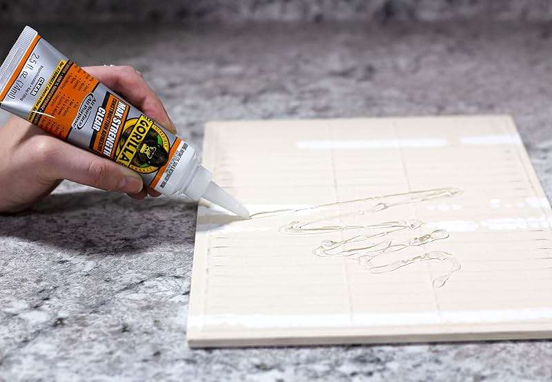 Gorilla Max Strength Construction Adhesive, 2.5 oz (Pack of 1), Clear, Waterproof for Quick Fixes Touch Ups, Bonds Wood Metal Glass Tile Stone Drywall, Indoor Outdoor Gap-Filling Paintable - Image 6
