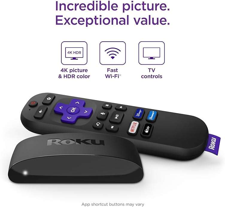 Roku Express 4K+ | Roku Streaming Device 4K/HDR with Voice Remote, Free & Live TV - Image 2