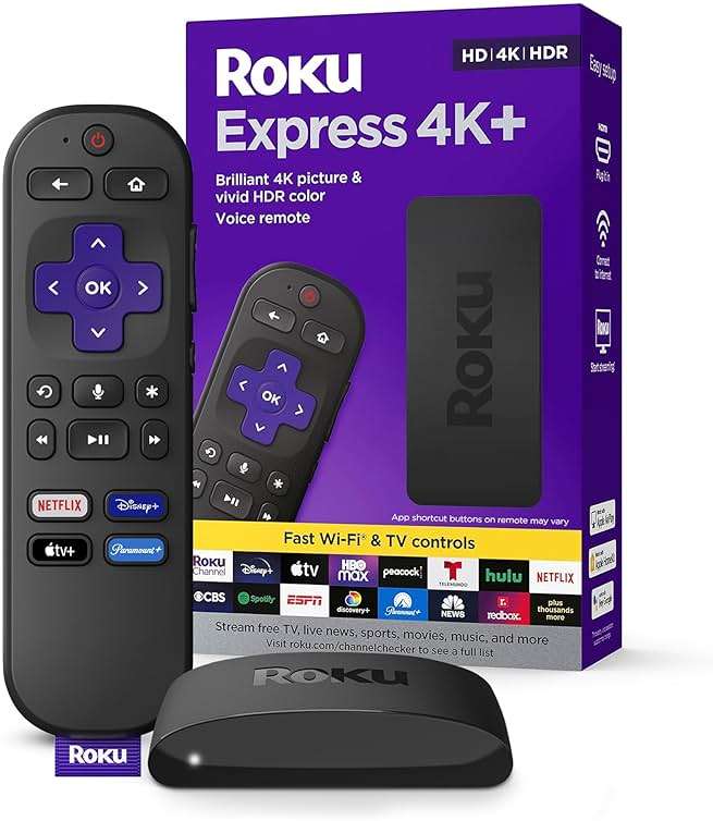 Roku Express 4K+ | Roku Streaming Device 4K/HDR with Voice Remote, Free & Live TV - Image 8