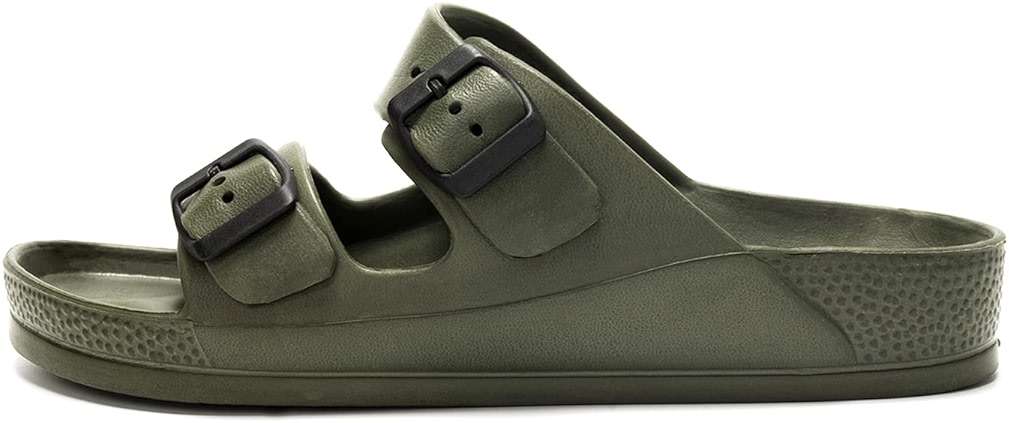 FUNKYMONKEY Men's Comfort Slides Double Buckle Adjustable EVA Flat Sandals - Image 2