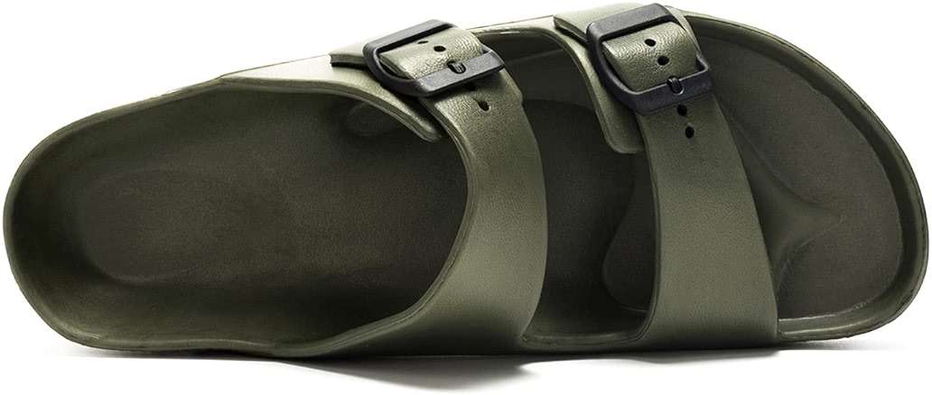FUNKYMONKEY Men's Comfort Slides Double Buckle Adjustable EVA Flat Sandals - Image 3