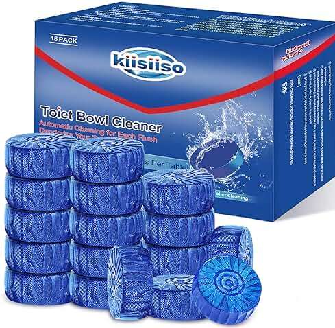 KIISIISO Toilet Bowl Cleaner Blue Tablets 18 Pack, Slow-Dissolving Automatic Bowl & Tank Cleaner, Septic Safe & Plumbing Friendly for Bathroom Toilet Cleaning, Prevents Tough Stains - Image 1