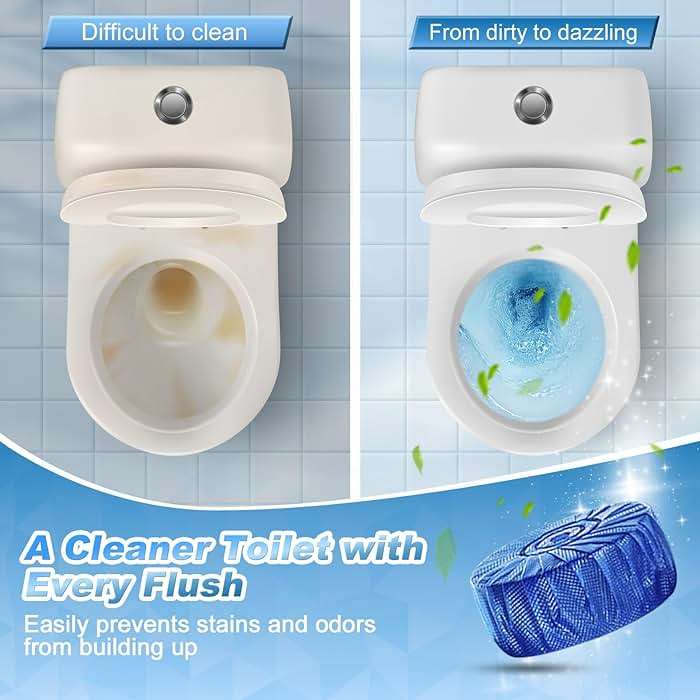 KIISIISO Toilet Bowl Cleaner Blue Tablets 18 Pack, Slow-Dissolving Automatic Bowl & Tank Cleaner, Septic Safe & Plumbing Friendly for Bathroom Toilet Cleaning, Prevents Tough Stains - Image 2
