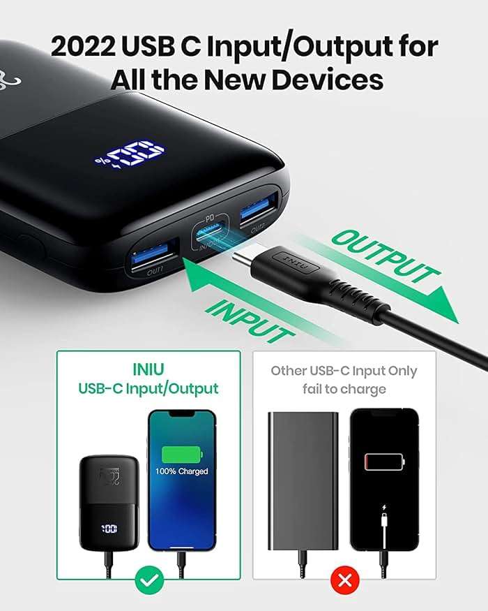 INIU Portable Charger, Smallest 22.5W 10000mAh Power Bank, USB C in/Output Fast Charging 3-Output Mini Battery Pack Charger with Phone Holder for iPhone 17 16 15 14 Air Samsung S23 Google iPad Tablet - Image 4
