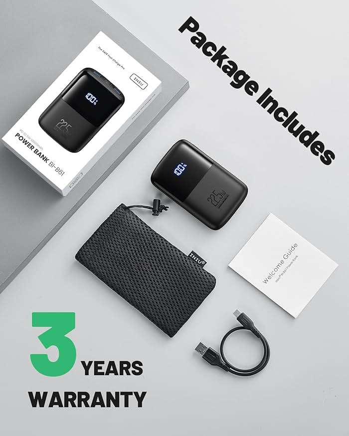 INIU Portable Charger, Smallest 22.5W 10000mAh Power Bank, USB C in/Output Fast Charging 3-Output Mini Battery Pack Charger with Phone Holder for iPhone 17 16 15 14 Air Samsung S23 Google iPad Tablet - Image 8