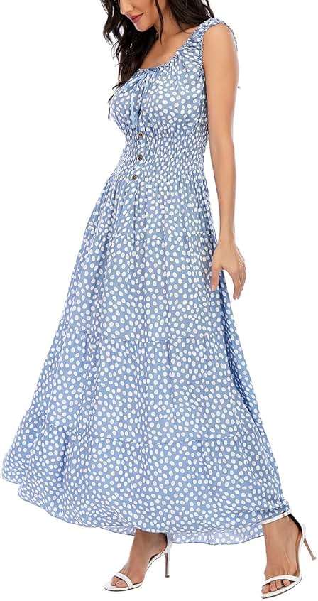 OSTOO Women's 2026 Summer Boho Floral Print Tiered Casual Flowy Long Maxi Dress - Image 1