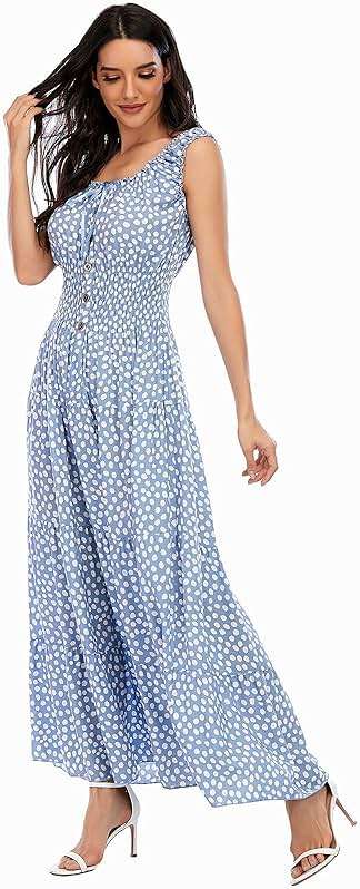 OSTOO Women's 2026 Summer Boho Floral Print Tiered Casual Flowy Long Maxi Dress - Image 5