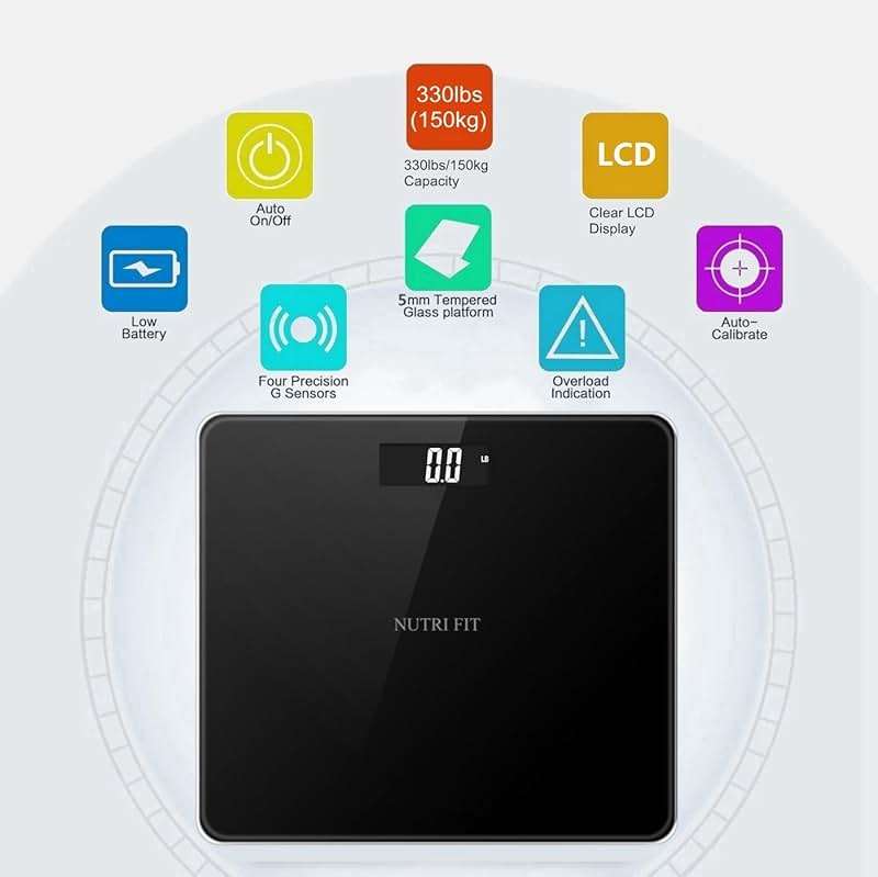 NUTRI FIT Digital Bathroom Scale for Body Weight, Bath Scale for Accurate Weight Watching with Large LCD Display, Most Accurate for The Elderly Safe Home Use, 330 lbs - Image 8