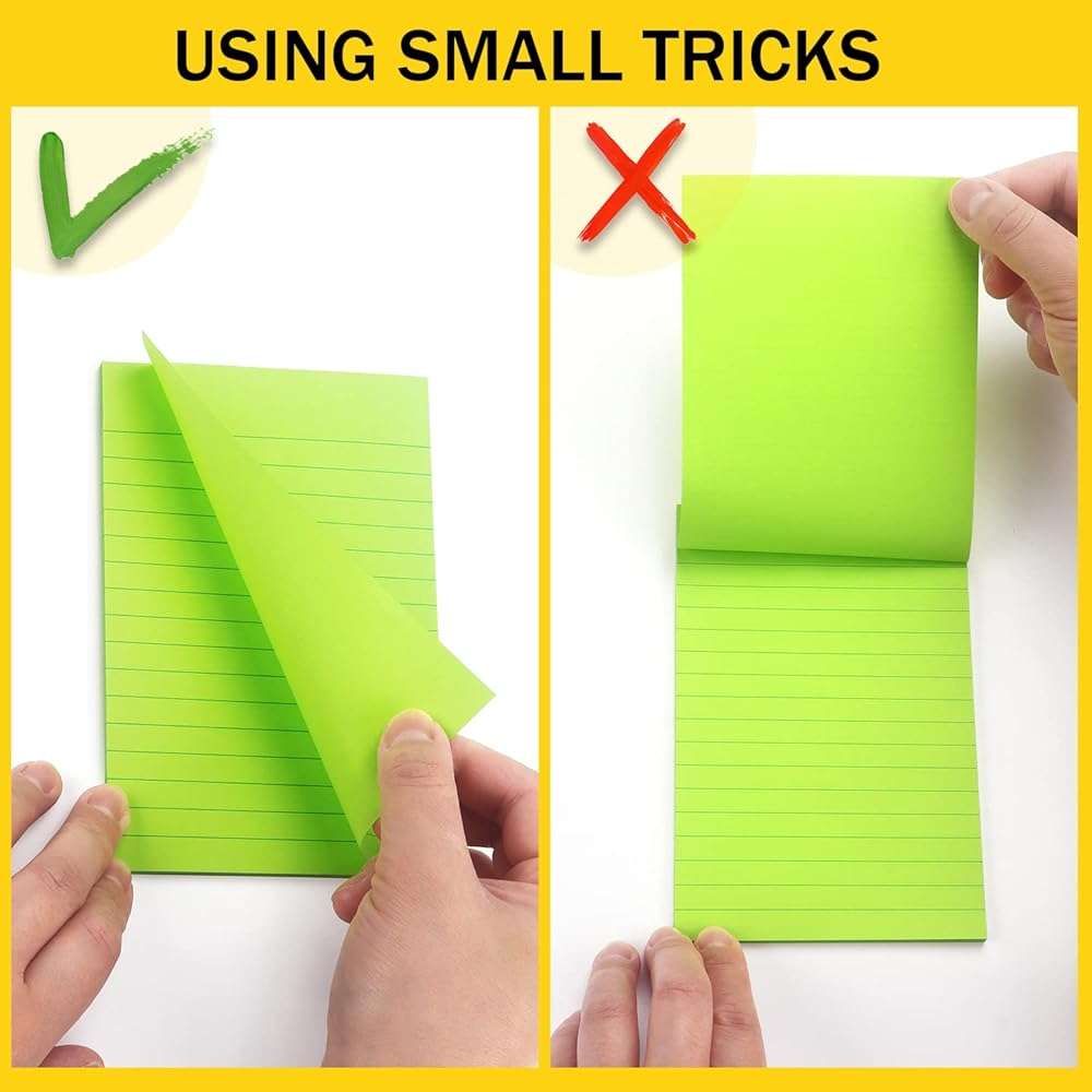 Eastern Wolf 8 Pads Lined Sticky Notes 4x6 in, Sticky Notes with Lines, Self-Stick Note Pads 8 Bright Multi Colors, 35 Sheet/Pad - Image 6