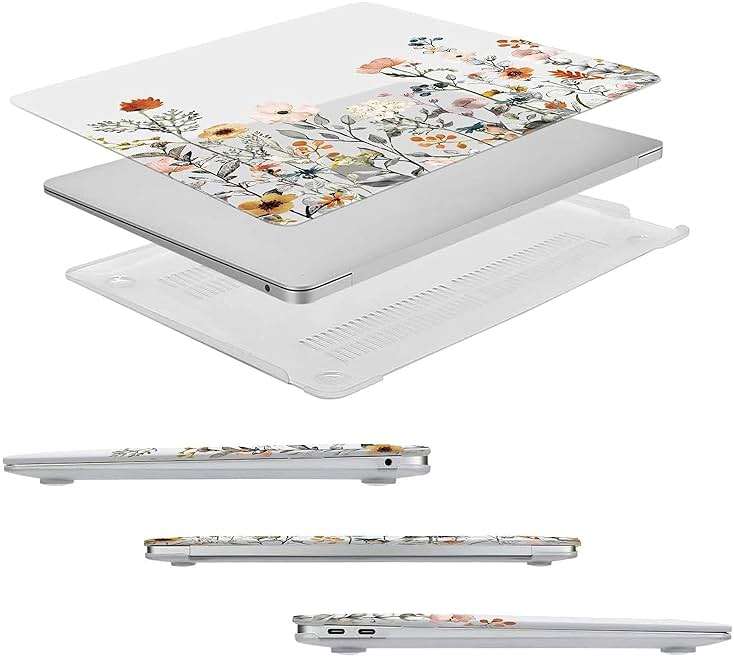 MOSISO Compatible with MacBook Air 13 inch Case 2022 2021 2020 2019 2018 Release A2337 M1 A2179 A1932 Retina Display, Plastic Garden Flowers Hard Shell&Keyboard Cover&Screen Protector, Transparent - Image 5