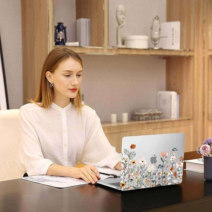 MOSISO Compatible with MacBook Air 13 inch Case 2022 2021 2020 2019 2018 Release A2337 M1 A2179 A1932 Retina Display, Plastic Garden Flowers Hard Shell&Keyboard Cover&Screen Protector, Transparent - Image 6